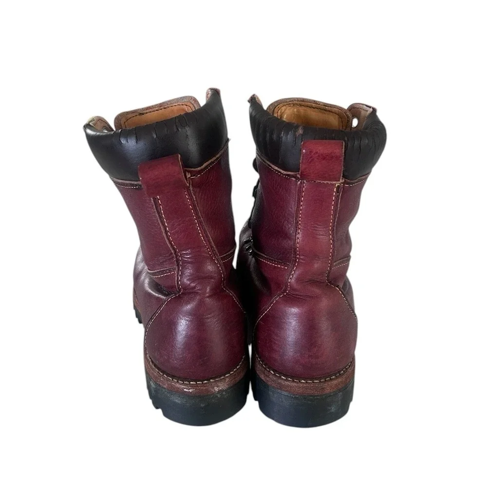 Vintage Burgundy Leather Thinsulate Hiking Boots Vibram Sole‎ Made in USA 7.5